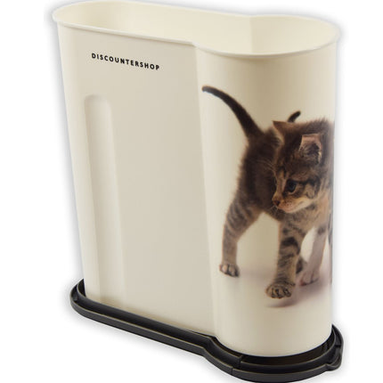 Kattenvoercontainers 4L – 4 kg - 2 stuks Droogvoeropslag – Kunststof Voedselcontainers met Deksel