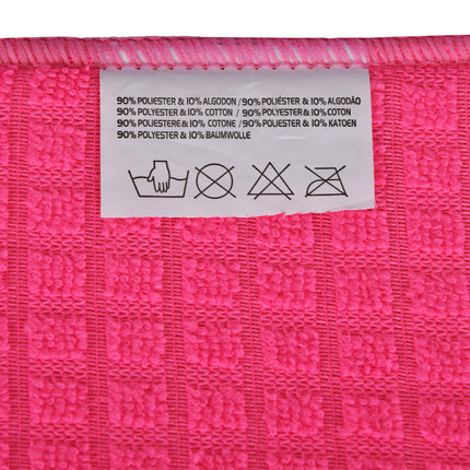 Set Van 3 Keukendoeken van Polyester en Katoenmix - Schoonmaaktextiel - Roze - 30x40 cm