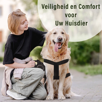 Flexi Hondenriem En Hondenharnas Set | Maat L | 5 Meter Lange Hondenriem | Zwart Comfortabel Remsysteem | Stevige Tape | Geschikt Voor Honden Tot 50kg | Hondenharnas Van Nylon | Verstelbaar Met Klikgesp