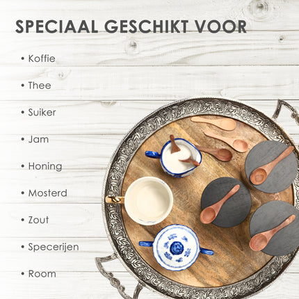 Mini Houten Lepel - Theelepel Koffielepel 10 Stuks - 7cm - Kleine Lepeltjes Voor Kruidenpotten, Jam, Suiker, Honing & Meer! 