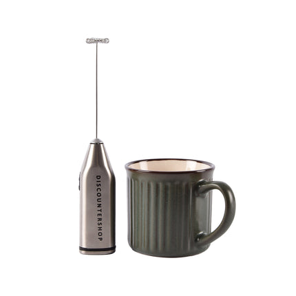 Professionele Melkopschuimer | Perfect voor Barista's en Thuisgebruik | Batterijgevoed | 21cm x 4cm x 2.5 cm | Melk Opschuimer Inzetbaar voor Koffie en Warme Chocolademelk | Essentieel Koffie en Matchaklopper 