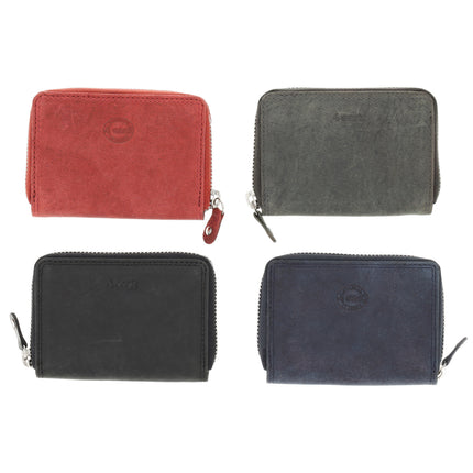  Portemonnee Met Rits - Heren & Dames | RFID Bescherming & Echt Leer | 4 Pasjeshouder & Muntvak | Ideaal Mini Cadeautjes | 12x8x2 cm – Navy