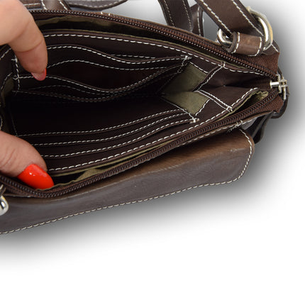 Tasje | Handtasje | Schoudertas | schoudertas dames | nappa bruin | 13cm*7cm