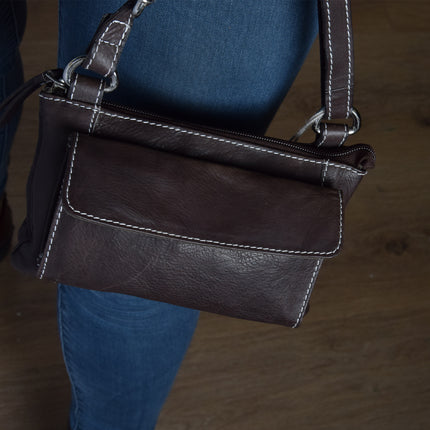 Tasje | Handtasje | Schoudertas | schoudertas dames | nappa bruin | 13cm*7cm