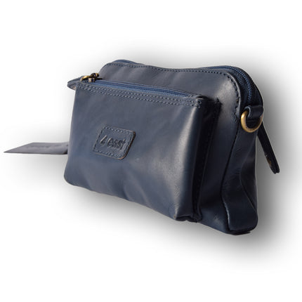 Handtasje dames | Navy | 11cm*18cm | Crossbody tas dames | Echte leer