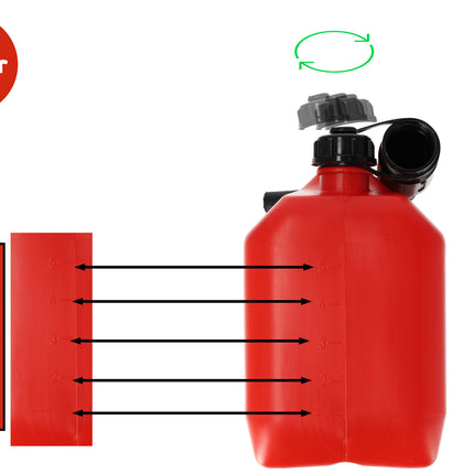 4x Jerrycan 5 Liter met Schenktuit & Afsluitbaar Deksel -  Polyethylene Benzinekan -  Goedkope Autogereedschappen
