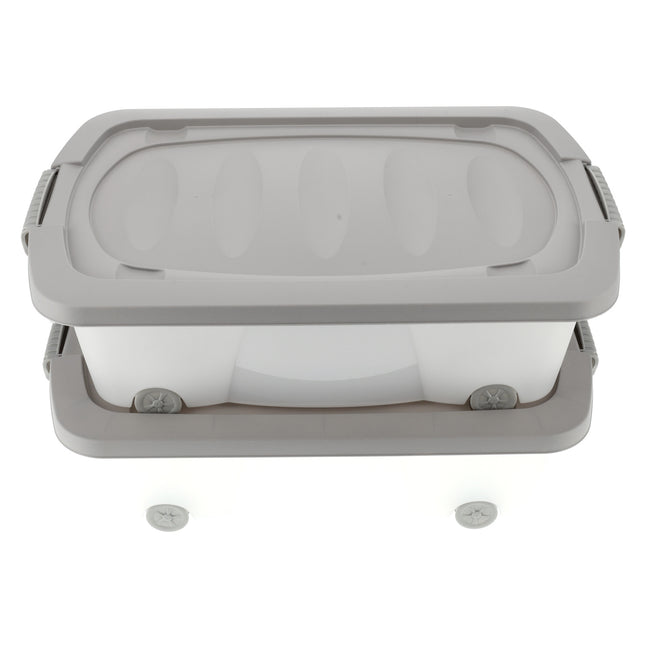 Opbergboxen 24 Liter - Onderbedboxen op Wielen - Ideaal voor Speelgoed & Kleding - Grijs - 60x38,5x18 cm - Set van 2