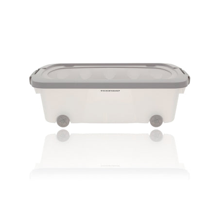Opbergboxen 24 Liter - Onderbedboxen op Wielen - Ideaal voor Speelgoed & Kleding - Grijs - 60x38,5x18 cm - Set van 2