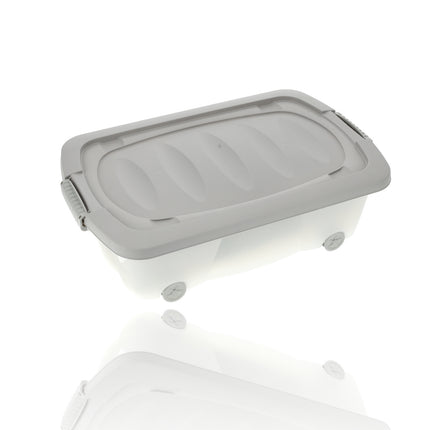 Opbergboxen 24 Liter - Onderbedboxen op Wielen - Ideaal voor Speelgoed & Kleding - Grijs - 60x38,5x18 cm - Set van 2