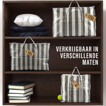 Shopper Tas met Rits en Stevig Handvatten | 125 L | Set van 3 | Duurzame Polyester | 80cm x 58cm x 28cm | Goedkope shopper Tas voor Opslag Verhuizen en Reizen | Veilige Opslag Voor Uw Reisbenodigdheden met Waterdichte Shopper met Rits