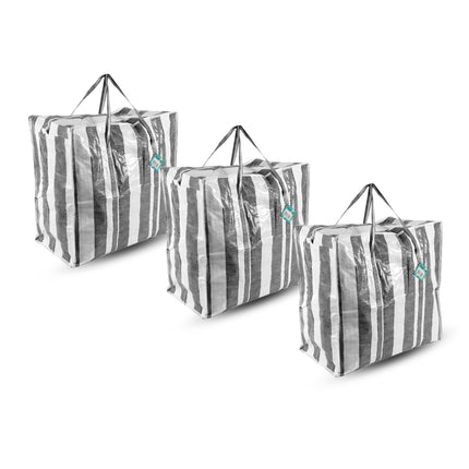 XXL Opbergtas en Jumbo Opbergtas Met Rits 45L | Duurzame Polyester Kussens Opbergen | Set van 3 | 50cm x 48cm x 28cm | Shopper XXL Voor Verhuizen en Boodschappen 