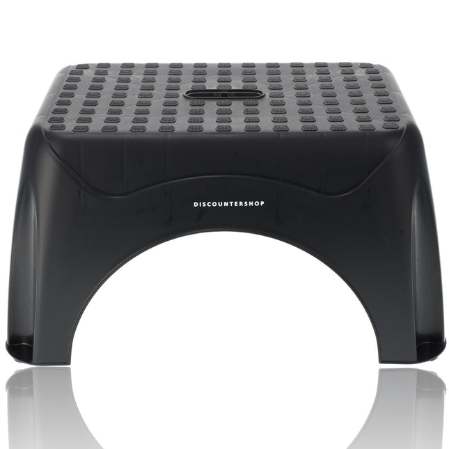 Opstapkrukje Max. belastbaar gewicht 150 KG Opstapkrukje - opstapje/trappetje zwart met anti-slip -150 kg - oppervlak 45 x 31.5 cm