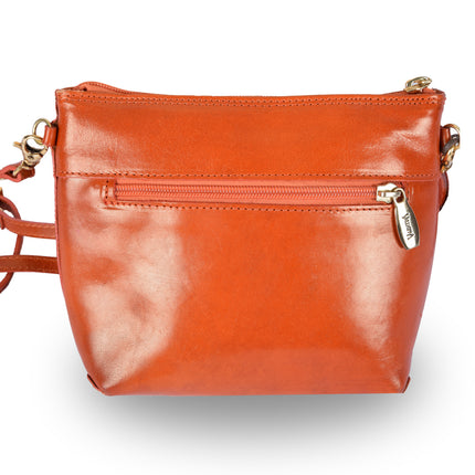 Crossbody tas | Oranje Lederen | Schoudertas | Ideaal voor Koningsdag Festiviteiten | Damestas