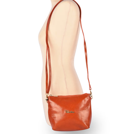 Crossbody tas | Oranje Lederen | Schoudertas | Ideaal voor Koningsdag Festiviteiten | Damestas