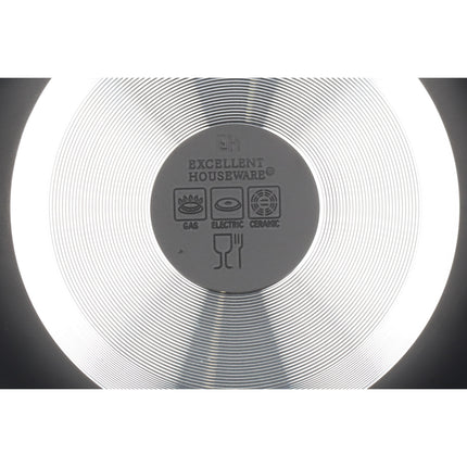Koekenpan 24 Cm Met Deksel | Zwarte Antiaanbak Koekenpannen | Vaatwasserveilig & Magnetronbestendig | Geschikt Voor Gas, Electric, Ceramic & Halogen 