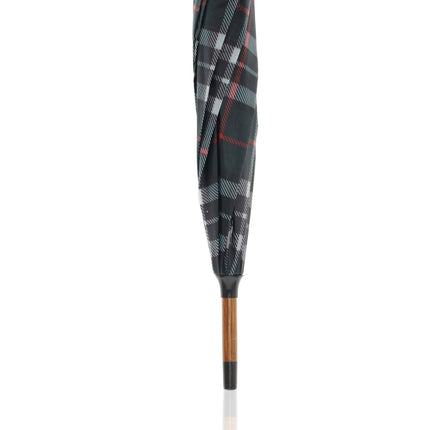 Windproof Paraplu Geruit - Groen - Ø 105cm Paraplu met Houten Handvat - Klassieke Regenparaplu
