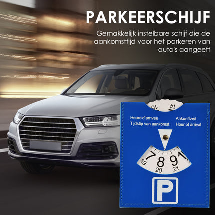 Parkeerschijf 3 Stuks Parkeerkaart Blauw van Hoogwaardig Plastic | Parkeren in de Blauwe Zone | 15 cm x 12 cm | Parkeerkaart  Kopen | Parkeerschijven | Blauwe Schijf Kopen