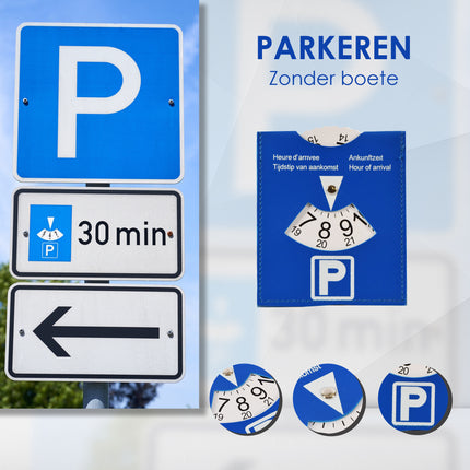 Parkeerschijf 3 Stuks Parkeerkaart Blauw van Hoogwaardig Plastic | Parkeren in de Blauwe Zone | 15 cm x 12 cm | Parkeerkaart  Kopen | Parkeerschijven | Blauwe Schijf Kopen