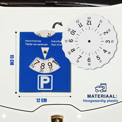 Parkeerschijf 3 Stuks Parkeerkaart Blauw van Hoogwaardig Plastic | Parkeren in de Blauwe Zone | 15 cm x 12 cm | Parkeerkaart  Kopen | Parkeerschijven | Blauwe Schijf Kopen