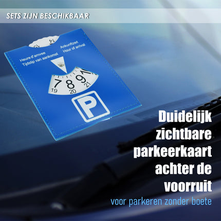 Blauwe kaart auto | 2 stuks Parkeerschijf Blauw Voor Parkeren In Blauwe Zone | Hoogwaardige Plastic Parkeerkaart | 15 cm x 12 cm