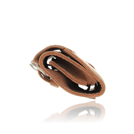 Pen -Pen Etui Vintag|authentiek design - Handgemaakte Roletui van Buffelleer - Vintage Bruin - Met Gespsluiting - Leren Penhouder / Pouch voor Pennen - 20 x 8.5 cm