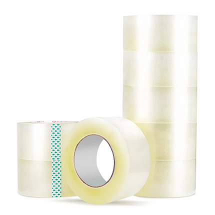 10x stuks rollen Verpakkingstape transparant 55 meter - 5 cm breed - Kantoor en magazijn artikelen 