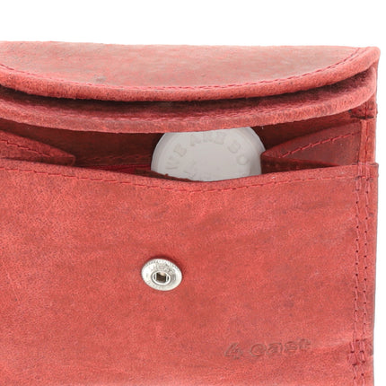 Portemonnee met Dubbele Kleppen | Overslag Portemonnee Dames & Heren | RFID Bescherming | Rood | 2 Pasjeshouder, Bil & Muntvak | 9x7x2cm 