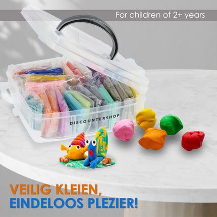 Polymeerklei Set - 26 Stuks Klei en 5 Gereedschappen - Handig Opbergkoffer - Multi Collor - Geschikt voor Boetseren en Knutselen