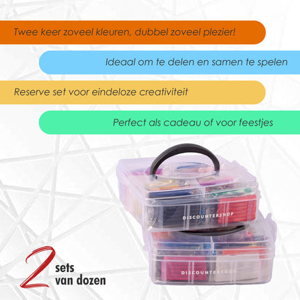 2 Polymeerklei Set - 26 Stuks Klei en 5 Gereedschappen - Handig Opbergkoffer - Multi Collor - Geschikt voor Boetseren en Knutselen