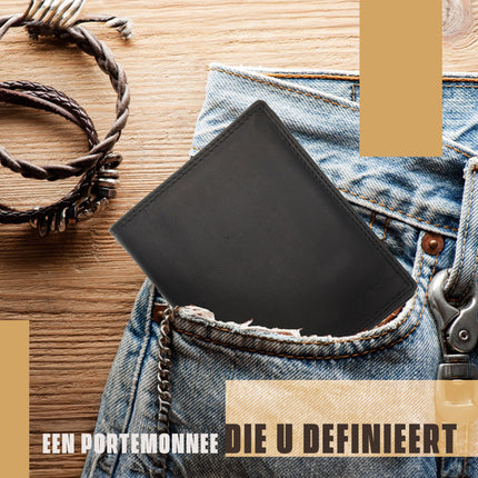 Heren Portemonnee met Muntenvak - Leren Portemonnee RFID - 4East Zwarte Portemonnee met 14 Pasjeshouder