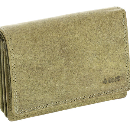 Harmonica Portemonnee-Portemonnee dames- dames portemonnee- Buffelleer -leren Dames Portemonnee-Olijf Groen - RFID Bescherming - Ruime Portemonnee met 7 Vakken