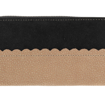 Portemonnee Dames met Ritssluiting | 20x10x2.5cm | 12 Pasjeshouders, Briefgeld & Muntvak - Cadeau voor Vrouwen & Mama | Echt Leren Portefeuille Beige voor Dames  