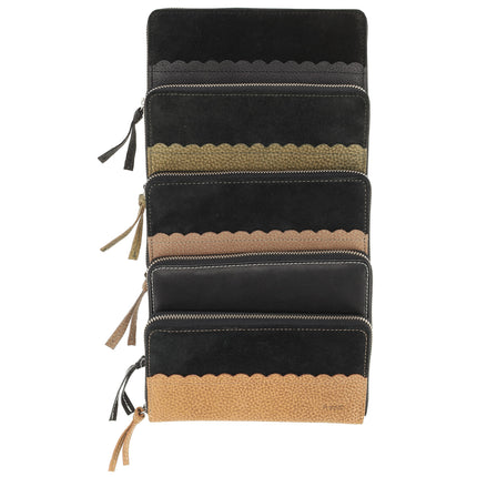 Portemonnee Dames met Ritssluiting | 20x10x2.5cm | 12 Pasjeshouders, Briefgeld & Muntvak - Cadeau voor Vrouwen & Mama | Echt Leren Portefeuille Beige voor Dames  