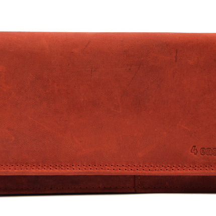 Portemonnee - 17 pasjes - Dames portemonnee - Dames portemonnee - Harmonica portemonnee buffelleer Rood - Portemonnee rood Overslagportemonnee- Harmonicaportemonnee -