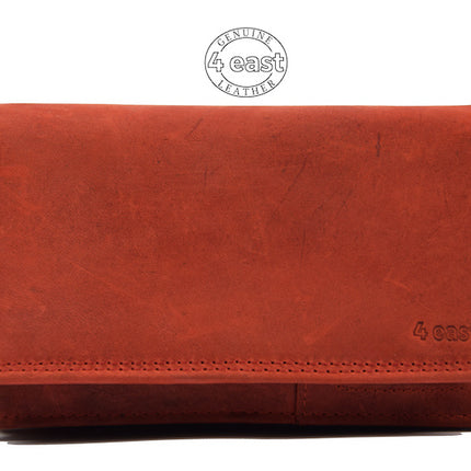 Portemonnee - 17 pasjes - Dames portemonnee - Dames portemonnee - Harmonica portemonnee buffelleer Rood - Portemonnee rood Overslagportemonnee- Harmonicaportemonnee -