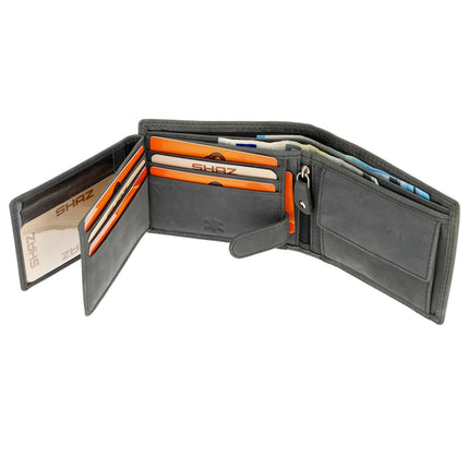 Buffelleer Portemonnee - RFID-Blocking - 7 Kaartvakken - Compact & Duurzaam - Met Ruim muntgeldvak - 9.5x11cm Zwart
