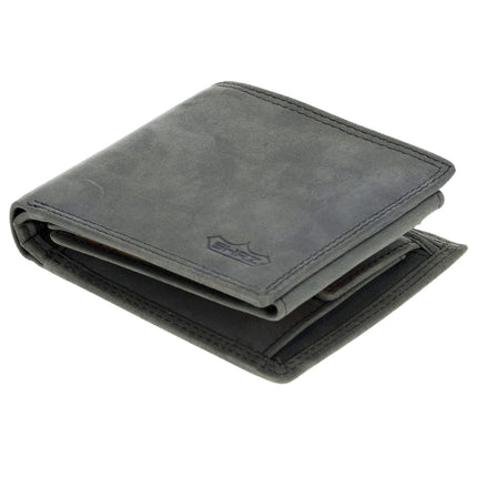 Buffelleer Portemonnee - RFID-Blocking - 7 Kaartvakken - Compact & Duurzaam - Met Ruim muntgeldvak - 9.5x11cm Zwart