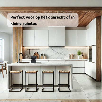 Vriendelijke Prullenbak | Afvalbak 5,5L | Vuilnisbak Met Deksel En Handgreep | Kunststof Vuilcontainer | 19cm x 18cm x 23.5cm | Anthracite Grey | Afvalemmer Voor Keuken, Kantoor, Badkamer 