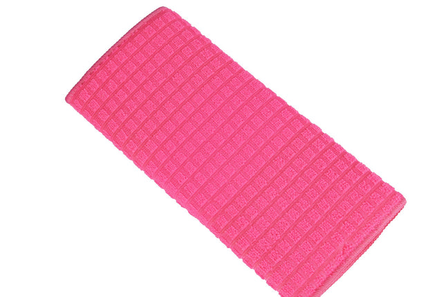 Set Van 3 Keukendoeken van Polyester en Katoenmix - Schoonmaaktextiel - Roze - 30x40 cm