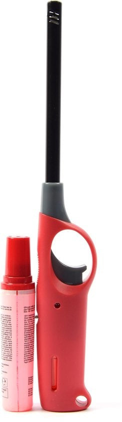 1x stuks Rood barbecue aanstekers| A Kwaliteit |Kinderbescherming/Kinderslot Navul 18ml| gasaanstekers navulbaar 27 cm