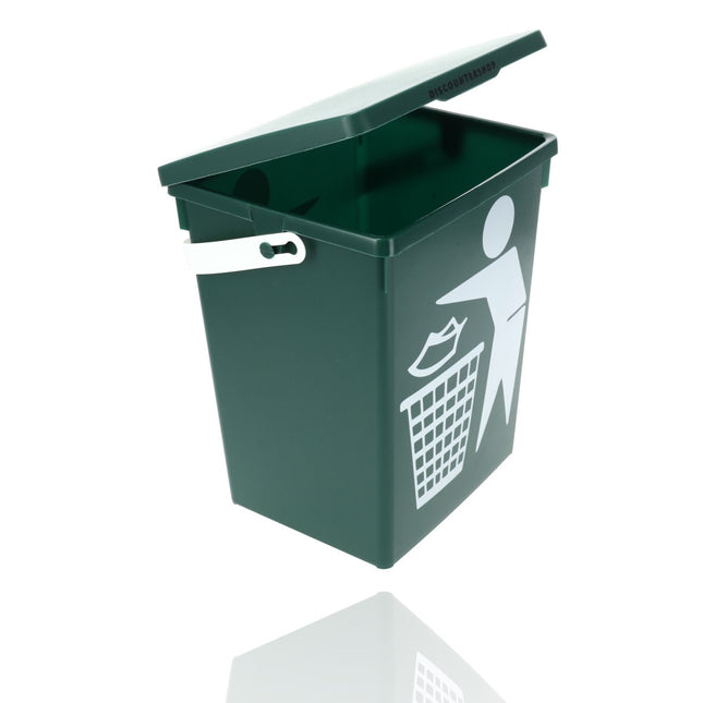 Tafel prullenbak 4.5 Liter | mini prullenbak met deksel & handvat | 14x19x23cm | kunststof aanrecht afvalbak voor kleine keuken | groene woonaccessoires