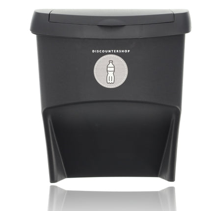 Stapelbare Prullenbakken Zwart - Set van 3 x 22 Liter Afvalscheidingsbakken - Ideaal voor Recycling en Afvalbeheer