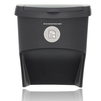Poubelles de tri sélectif 3 pièces - 22 L (66 L au total) - Poubelles de recyclage empilables - Poubelles noires