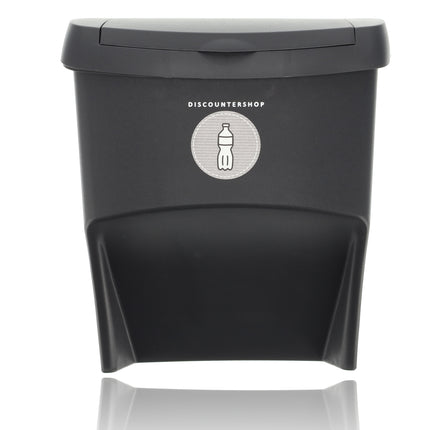 Poubelles de tri sélectif 3 pièces - 22 L (66 L au total) - Poubelles de recyclage empilables - Poubelles noires