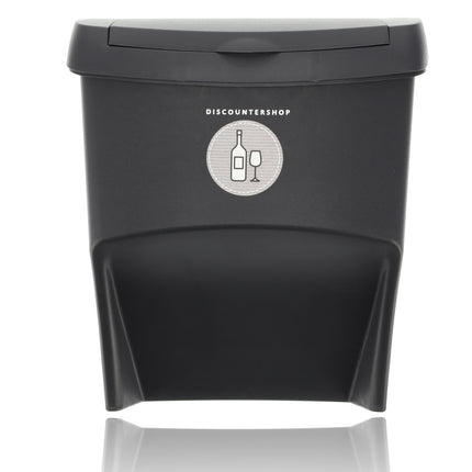 Poubelles de tri sélectif 3 pièces - 22 L (66 L au total) - Poubelles de recyclage empilables - Poubelles noires