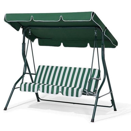 Schommelbank tuin groen tweezit met zonnescherm - Schommelbank - Groen-Wit - 140X110X153CM