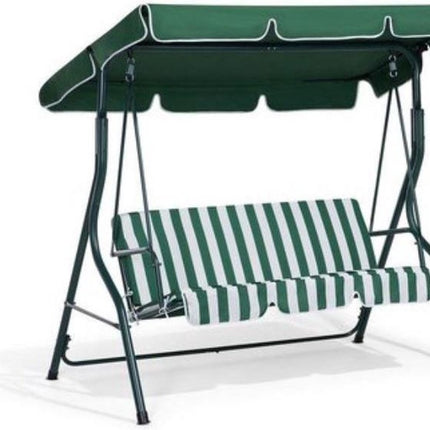 Schommelbank tuin groen tweezit met zonnescherm - Schommelbank - Groen-Wit - 140X110X153CM