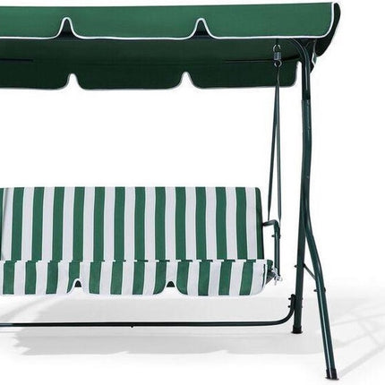 Schommelbank tuin groen tweezit met zonnescherm - Schommelbank - Groen-Wit - 140X110X153CM