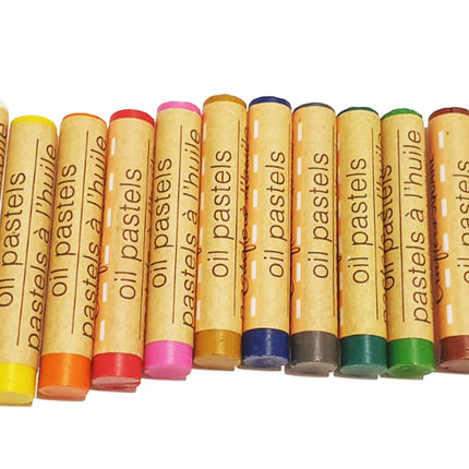 Crafter's set 12 kleuren krijtjes pastels oliepastels