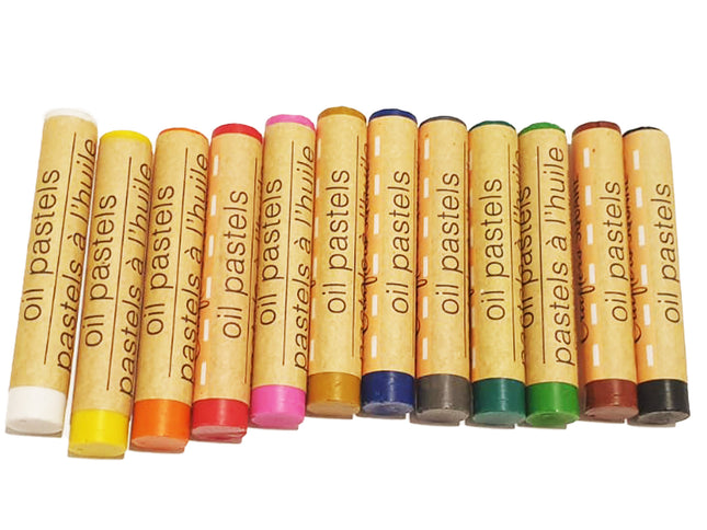 Crafter's set 12 kleuren krijtjes pastels oliepastels